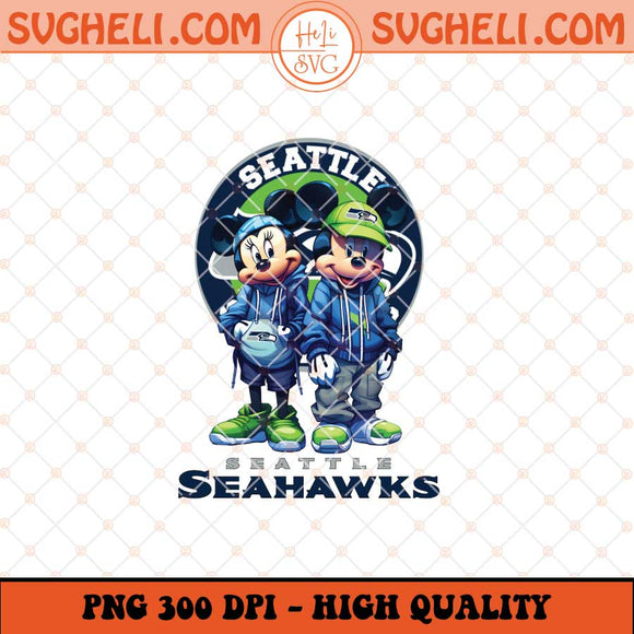 Mickey Minnie Mouse Seattle Seahawks Football Png Sublimation Files