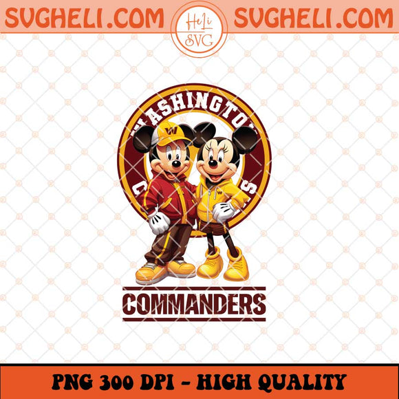 Mickey Minnie Mouse Washington Commanders Football Png Sublimation Files