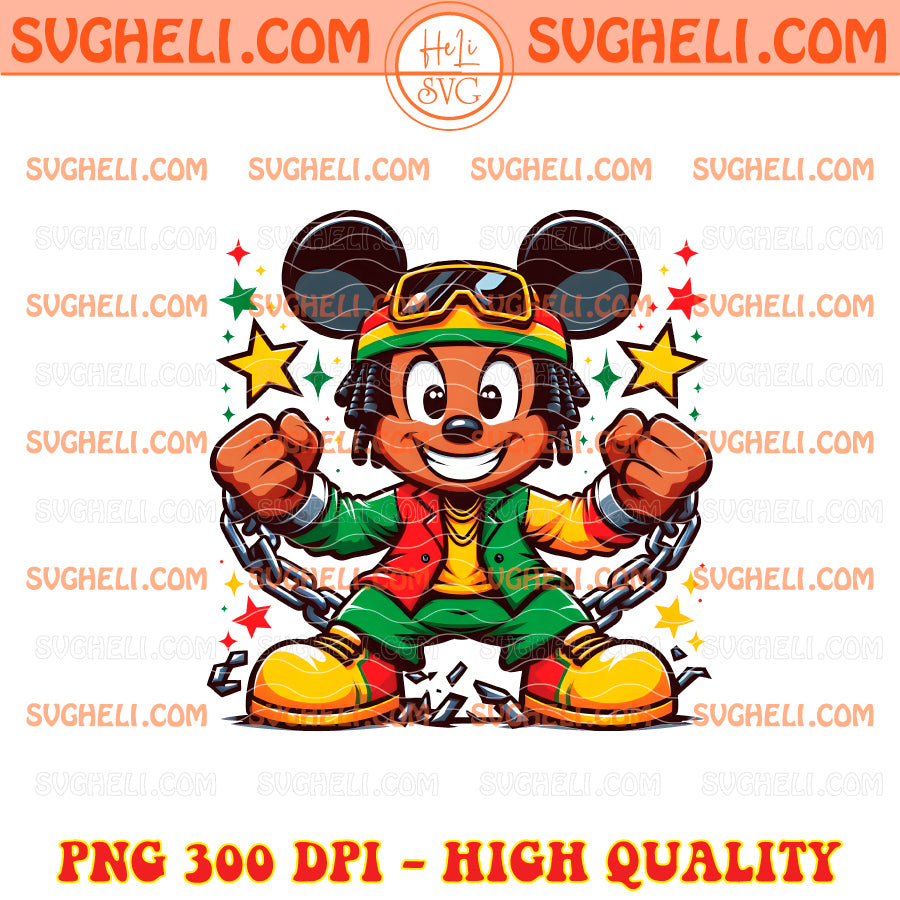 Mickey Mouse Black African Png Mickey Juneteenth Png