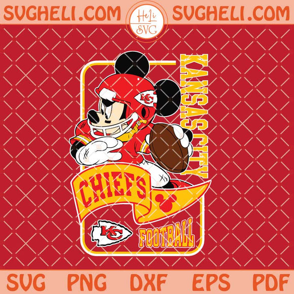 Mickey Mouse Football Kansas City Chiefs Svg Png Dxf Eps Files