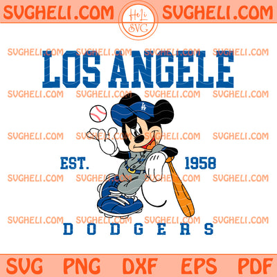 Mickey Mouse Los Angeles Dodgers Since Est 1958 Svg