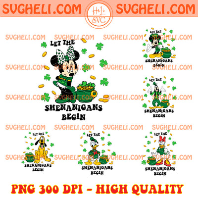 Mickey and Friends St Patrick's Day Png Bundle Irish Png