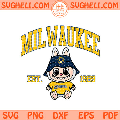 Milwaukee Brewers Labubu Baseball Svg Labubu MLB Svg Png Dxf Eps Pdf Files