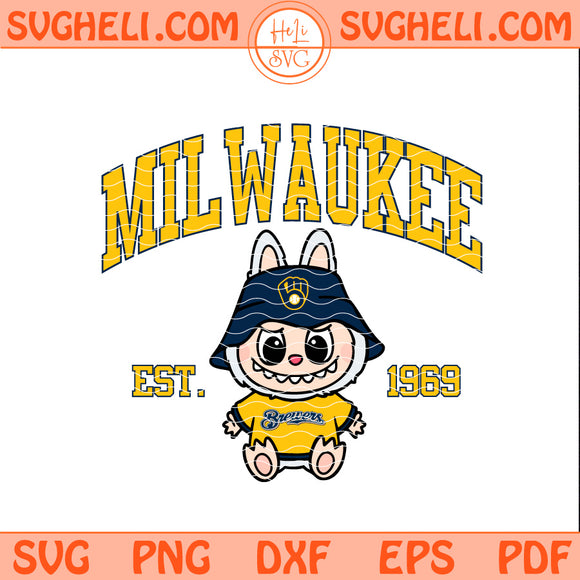 Milwaukee Brewers Labubu Baseball Svg Labubu MLB Svg Png Dxf Eps Pdf Files