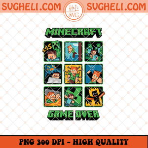 Minecraft Game Over Png Mine Png Steve Alex Png Sublimation Files