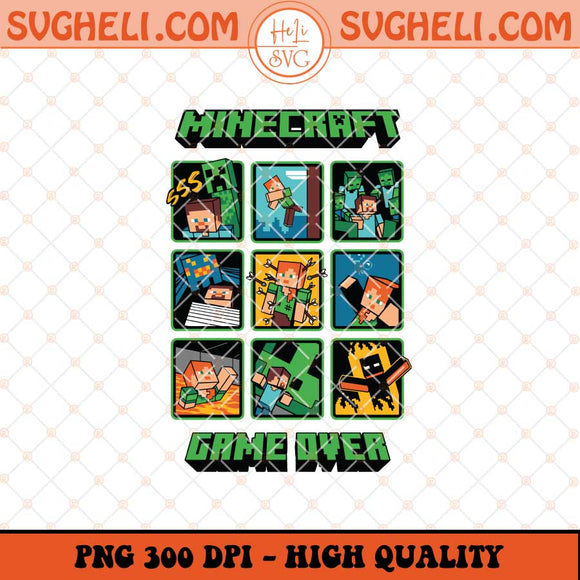 Minecraft Game Over Png Mine Png Steve Alex Png Sublimation Files