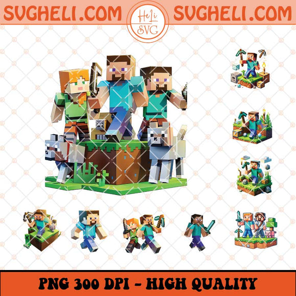 Minecraft Png Bundle Video Game Minecraft Png Game Png Sublimation Files