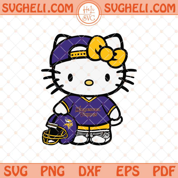 Minnesota Vikings Hello Kitty Svg Minnesota Game Day Svg Png Dxf Eps Files