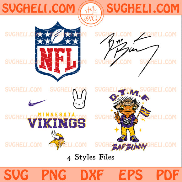 Minnesota Vikings NFL Bad Bunny Svg Minnesota Vikings Svg