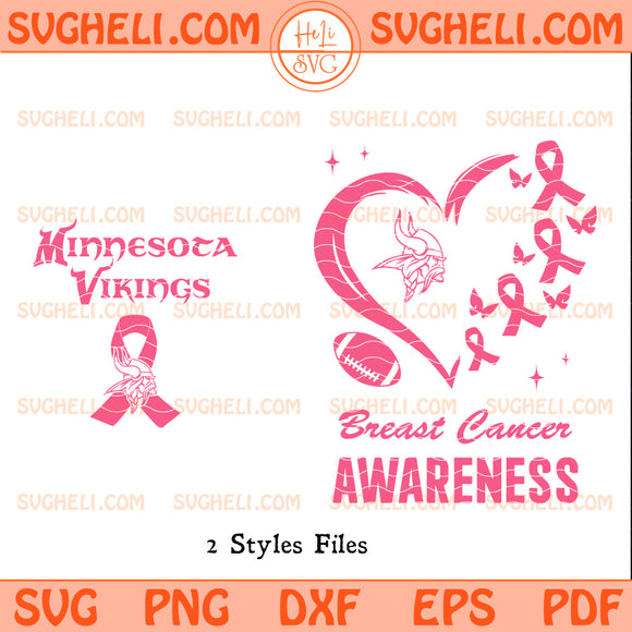 Minnesota Vikings October Breast Cancer Awareness Svg