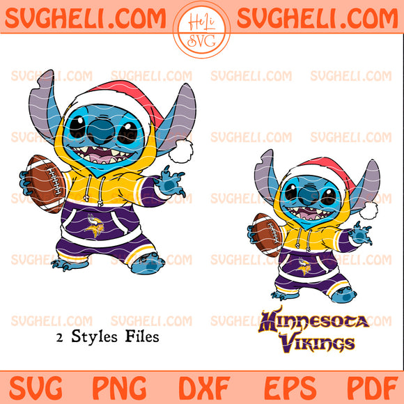 Minnesota Vikings Stitch Football Christmas Svg