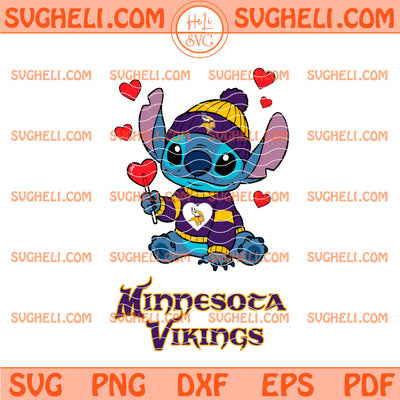 Minnesota Vikings Stitch Valentine Football Svg Vikings Svg