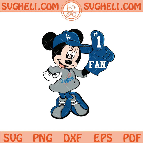 Minnie LA Dodgers Svg Minnie Mouse Dodgers Fan Baseball Svg Png Dxf Eps Files