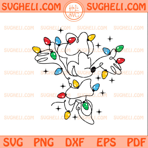 Minnie Mouse Christmas Lights Svg Minnie Mouse Christmas Svg