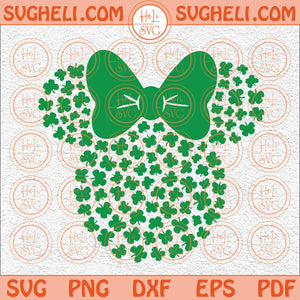 Minnie St Patricks Day Svg Shamrock Minnie Disney Svg Lucky Svg Png Dxf Eps Files
