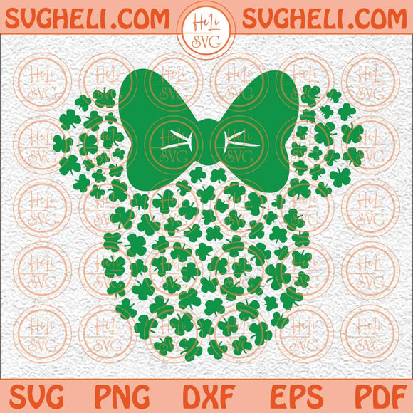 Minnie St Patricks Day Svg Shamrock Minnie Disney Svg Lucky Svg Png Dxf Eps Files