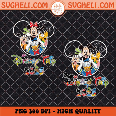 Mouse and Friend Family Trip 2025 Png Disneyland 2025 Png Sublimation Files