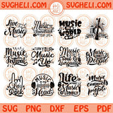 Music Svg Love Music Svg Music Lover Svg Music Quote Svg Bundle Png Dxf Eps Files