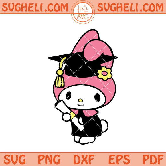 My Melody Graduation Svg Cute Kitty My Melody Graduate Svg Png Dxf Eps