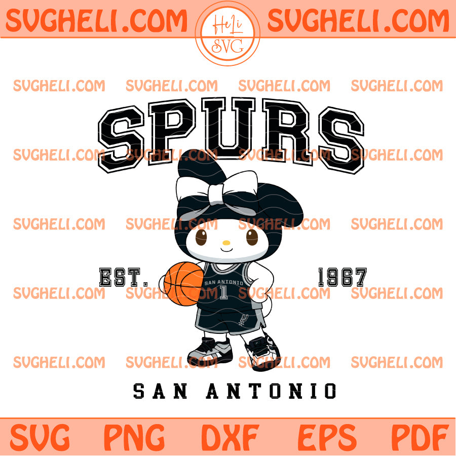 My Melody San Antonio Spurs Basketball Svg Sanrio Spurs Svg