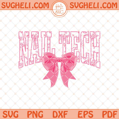 Nail Tech Floral Toile Pink Water Color Coquette Bow Svg Png Dxf Eps Files