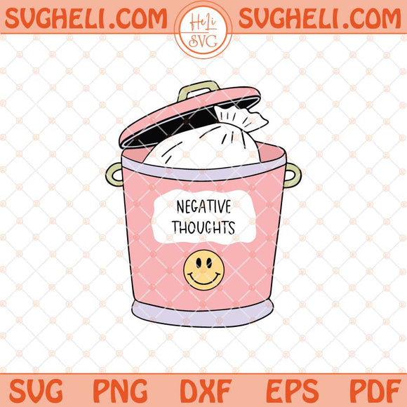 Negative Thoughts Svg Trendy Svg Retro Smiley Face Svg Png Dxf Eps Files