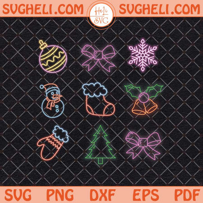 Neon Coquette Christmas Neon Svg Neon Christmas Svg Png Dxf Eps Files