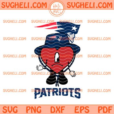 New England Patriots Bad Bunny Heart Svg NFL Patriots Svg