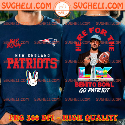 New England Patriots Bad Bunny SuperBowl LX Png Patriots Png