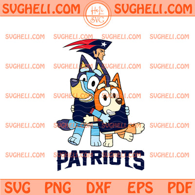 New England Patriots Bluey & Bingo Football Svg