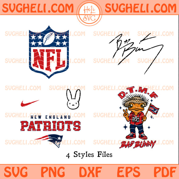 New England Patriots NFL Bad Bunny Svg Patriots NFL Svg