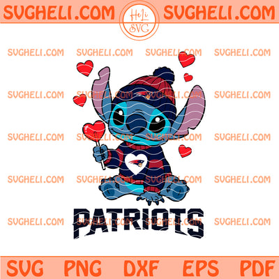 New England Patriots Stitch Valentine Football Svg