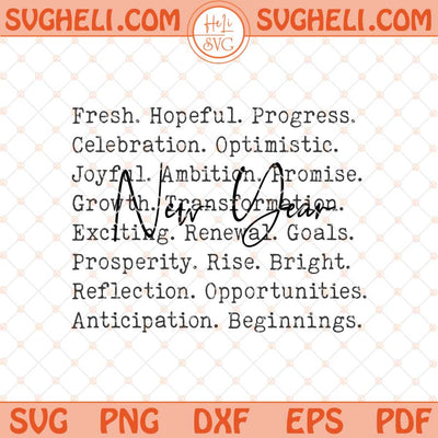 New Year Words Svg New Year Words 2025 Svg Winter Svg Dxf Eps Files