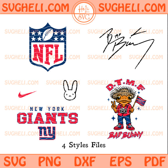 New York Giants NFL Bad Bunny Svg New York Giants Svg
