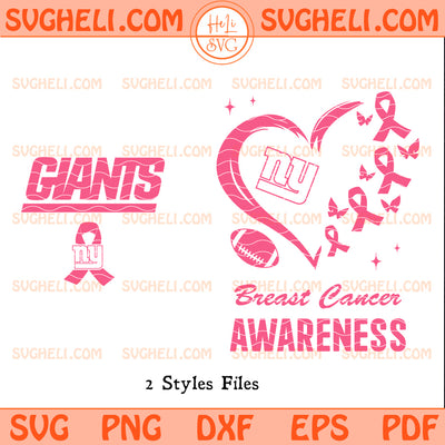 New York Giants October Breast Cancer Awareness Svg