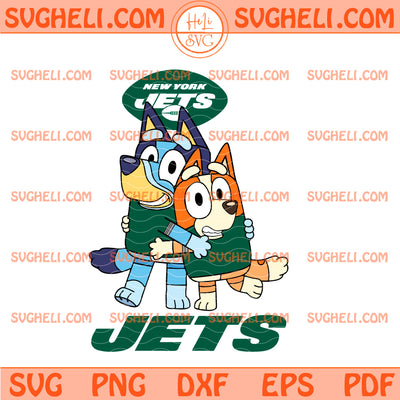 New York Jets Bluey & Bingo Football Svg Bluey NFL Svg