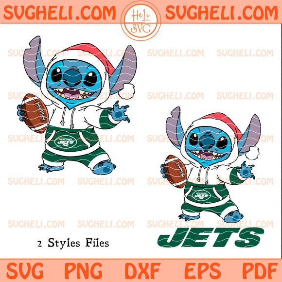New York Jets Stitch Football Christmas Svg