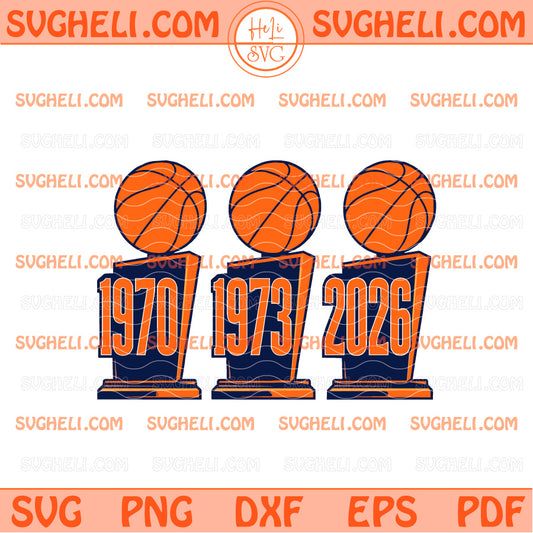 New York Knicks 3x NBA Champions Svg Knicks Trophy Svg