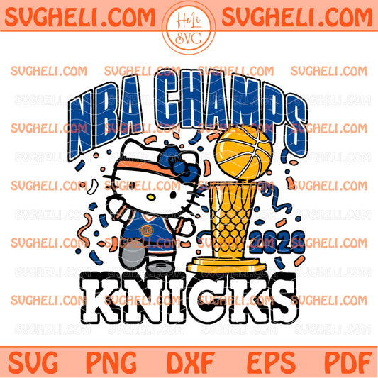 New York Knicks Hello Kitty 2026 NBA Finals Champions Svg