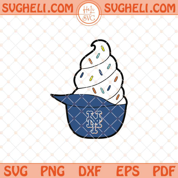 New York Mets Ice Cream Hat Svg Ice Cream Mets Hat Svg Png Dxf Eps Files