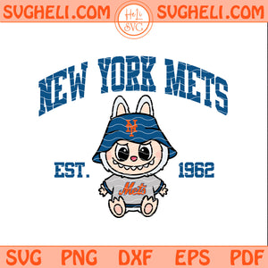 New York Mets Labubu Baseball Svg Labubu MLB Svg Png Dxf Eps Pdf Files