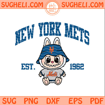 New York Mets Labubu Baseball Svg Labubu MLB Svg Png Dxf Eps Pdf Files