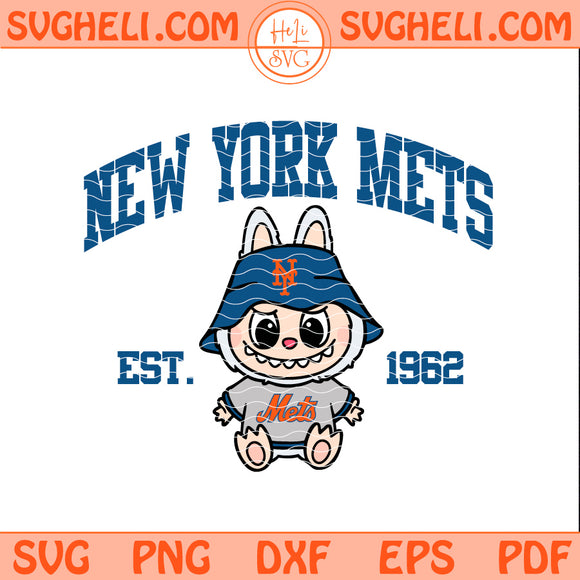 New York Mets Labubu Baseball Svg Labubu MLB Svg Png Dxf Eps Pdf Files