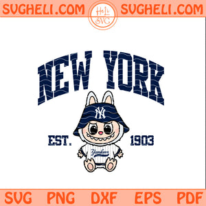 New York Yankees Labubu Baseball Svg Labubu MLB Svg Png Dxf Eps Pdf Files
