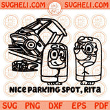 Nice Parking Spot Rita Svg Grannies Blue Heeler Car Bluey Inspired Svg Png Dxf Eps Files