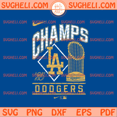 Nike Los Angeles Dodgers 2025 Gold World Series Champion Svg