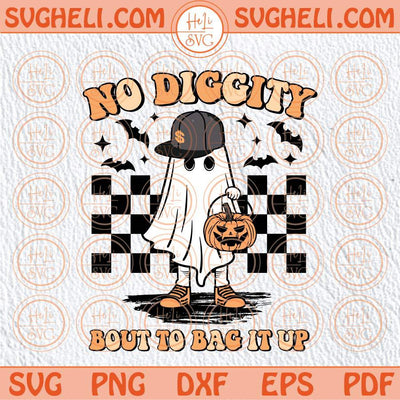 No Diggity Bout To Bag It Up Svg Png Checkered Cool Ghost Svg Png Dxf Eps Files