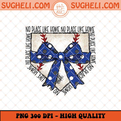 No Place Like Home Baseball Bow Png Coquette Bow Png Sublimation Files