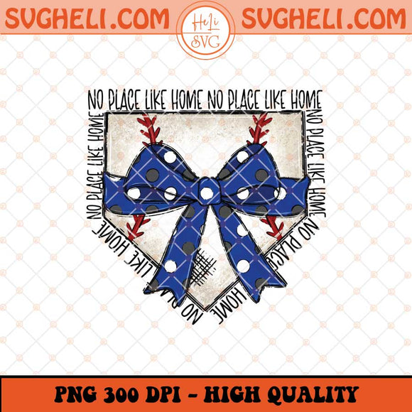 No Place Like Home Baseball Bow Png Coquette Bow Png Sublimation Files