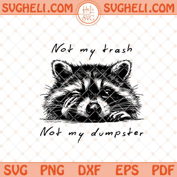 Not My Trash Not My Dumpster Svg Cute Baby Raccoon Svg Png Dxf Eps Files